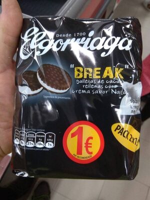 Recreo galletas de cacao rellenas con crema sabor nata (pack g)