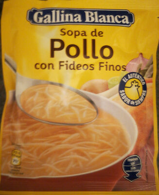 Sopa de pollo con fideos finos