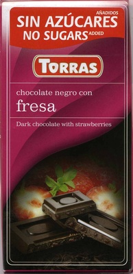 Tableta de chocolate negro edulcorado con fresa 50% cacao - 8410342002174