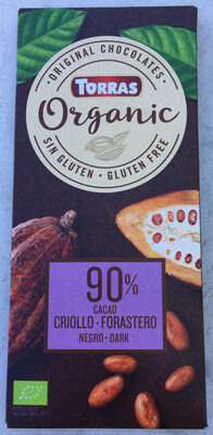 Organic chocolate criollo negro cacao ecológico y sin gluten - 8410342006752