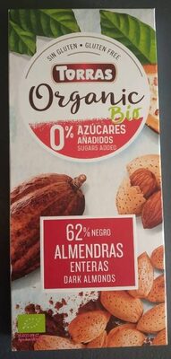 Organic bio chocolate negro con almendras enteras - 8410342006981