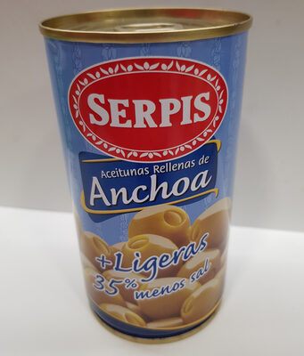 Aceitunas rellenas de anchoa ligeras lata 150 g
