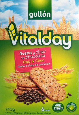 Vitalday galletas de avena con chips de chocolate