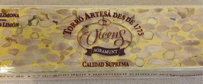 Turrón duro almendra, pistacho y limon - 8410495542824