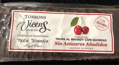 Turron de trufa al brandy con guindas - 8410495953026