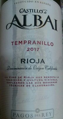 Vino Rioja Castillo De Albai Cosecha 2017 75CL 13%VOL