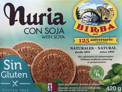 Nuria galletas naturales con soja, sin gluten - 8412522000383