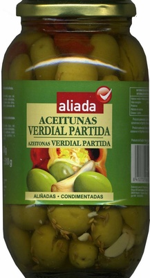 Aceitunas verdes partidas aliñadas Aliada Variedad Verdial - 8412732260102