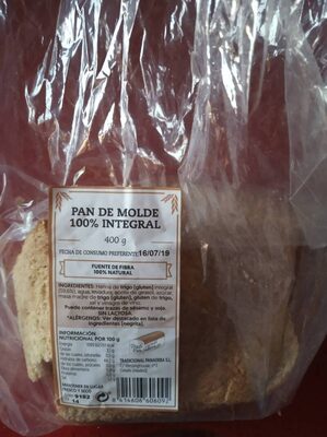 Pan de molde 100% integral - 8414606606092