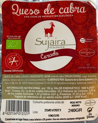 Queso de cabra Sujaira curado - 8420154013121
