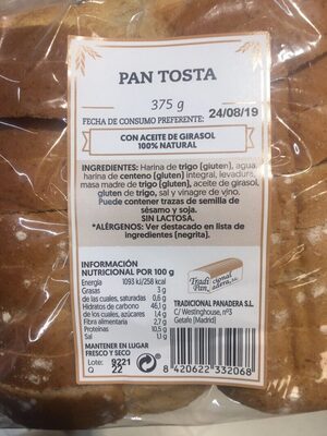 Pan tosta rebanado - 8420622332068