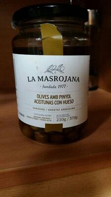 La Masrojana Arbequina- Oliven, Grün Mit Stein (220g Glas) - 8420642000015