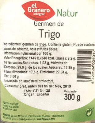 Germen de trigo - 8422584024012