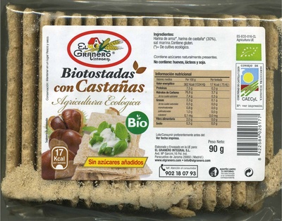 Biotostadas con castañas - 8422584026177