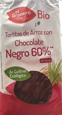 Tortitas de aeroz con chocolate negro 60% sin gluten - 8422584030457