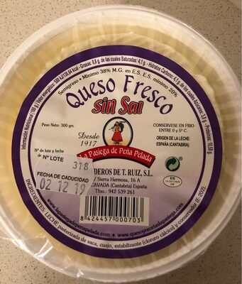 Queso Fresco sin sal - 8424457000703