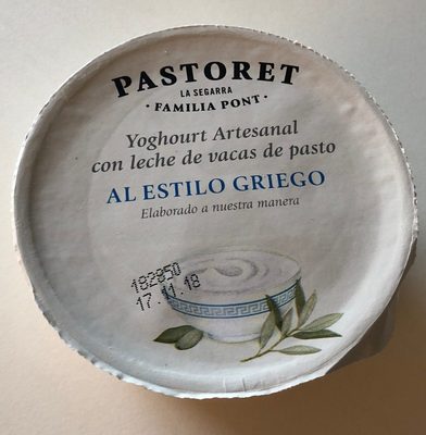 Yogur griego artesanal natural sin gluten - 8424790100801