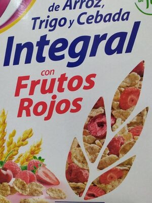Copos de arroz, trigo y cebada Integral con frutos rojos - 8425652550390