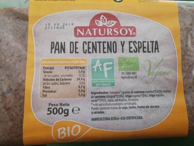 Pan de centeno y espelta - 8428159122244