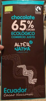 Chocolate 65% Cacao Ecologico Comercio Justo - 8435030573910