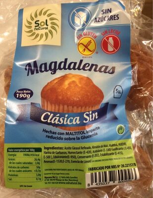 Magdalenas sin azucar - 8435037800996