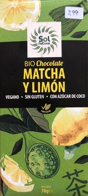 Bio chocolate matcha y limón - 8435037802068