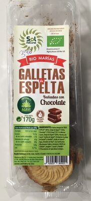 Galletas de espelta bañadas con chocolate - 8435037805021