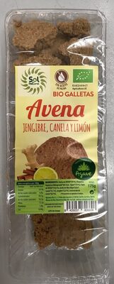 Bio galletas de avena, jengibre, canela y limón - 8435037806608