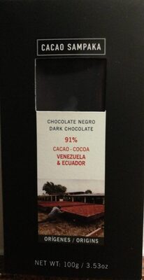 Chocolate negro 91% Venezuela & Ecuador - 8435070400955