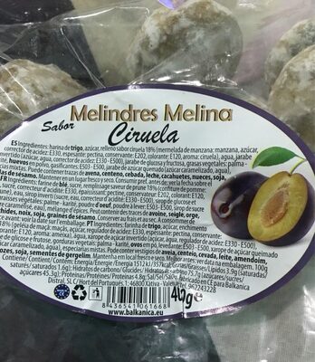Melindres Melina sabor ciruela - 8436541061668