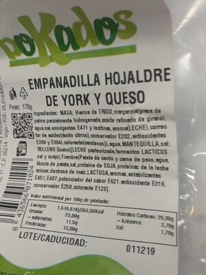 Empanadilla Hojaldre York y Queso - 8436566071024
