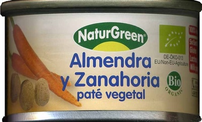 Paté vegetal almendra y zanahoria - 8437007759211