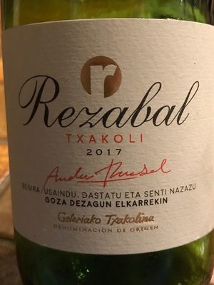 Rezabal Txakoli 2015 - 8437008335018