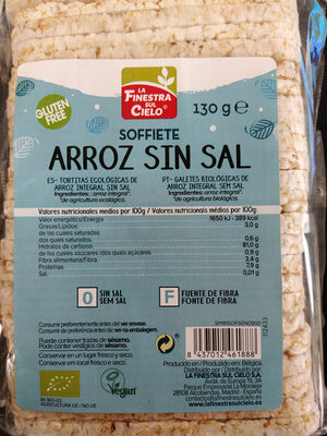 Tortitas ecologicas de arroz integral sin sal - 8437012461888