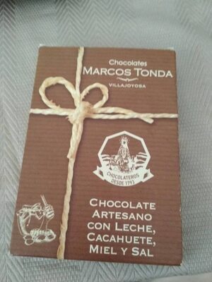 Chocolate artesano con leche, cacahuete, miel y sal - 8437014281866