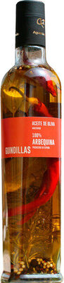 Aceite de oliva virgen extra 100% Arbequina con guindillas botella 500 ml - 8437014671056