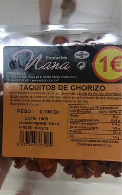 Taquitos de chorizo - 8437016317105