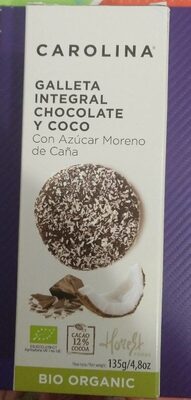 Galleta integral chocolate coco - 8437019000202