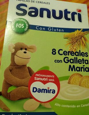 Papillas de cereales Sanutri 8 cereales con galleta Maria - 8470001529619