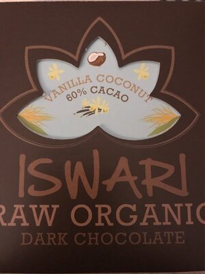 ISWARI raw organic dark chocolate - 8594188400261