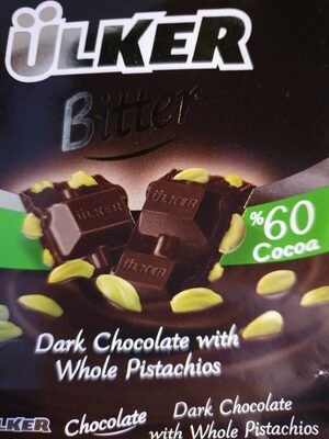 Ulker Dark Chocolate With Pistachios 80G - 8690504025573