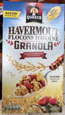 Havermout Flocons d'Avoine Granola Fraise et Framboise - 8710398505446