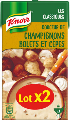 Knorr Soupe Douceur de Champignons Bolets et Cèpes Lot de 2 x 1L - 8710908997419