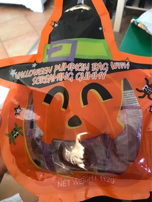 Halloween pumpkin bag with screaming gummy - 8710998382843