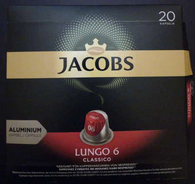 Jacobs Lungo 6 Classico Kaffekapseln 20ST 104G - 8711000371237