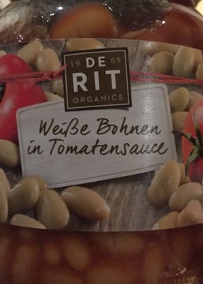 Haricots Blancs à La Sauce Tomate Bio - 360G - De Rit - 8711823195256
