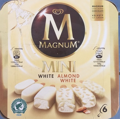 Magnum Mini Batonnet Glace Chocolat Blanc Amande x6 360ml - 8712100637940