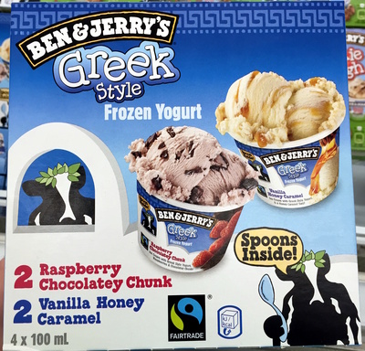 Greek Style Frozen Yogurt (Raspberry Chocolatey Chunk - Vanilla Honey Caramel) - 8712100679094