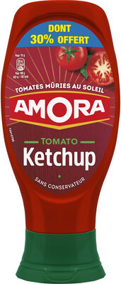 Amora Tomato Ketchup Nature sans Conservateur Flacon Souple 850g dont 30% Offert - 8712100817557