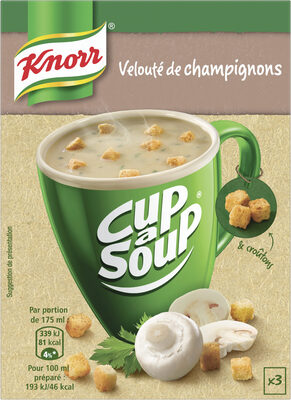 Knorr Cup A Soup Soupe Velouté de Champignons 51g 3 Sachets - 8714100261019